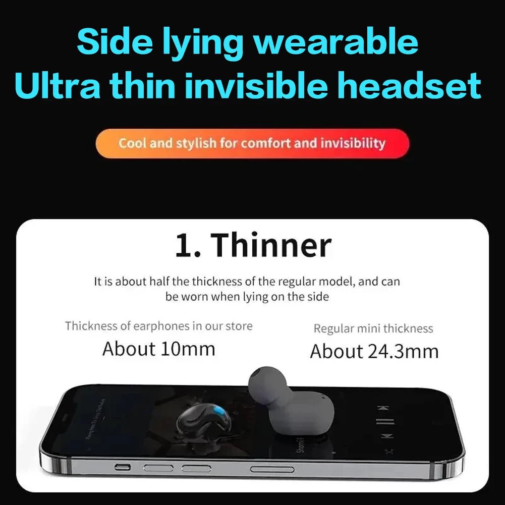 5.3 Stereo Headphones with Charging Case - Bluetooth Sleep Earphones - silverfoxgoods